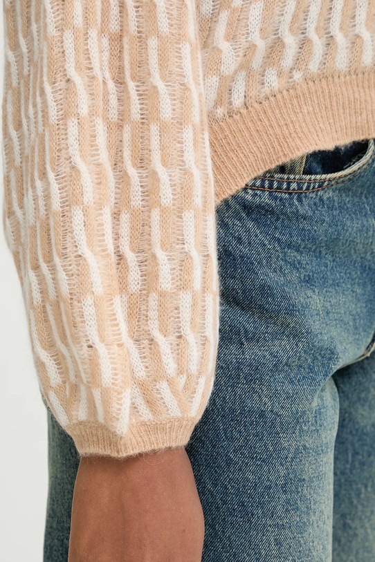 United Colors of Benetton sweter z dodatkiem wełny 1012E403C beżowy