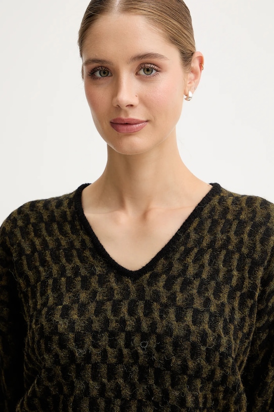 Sveter s prímesou vlny United Colors of Benetton zelená 1012E403C