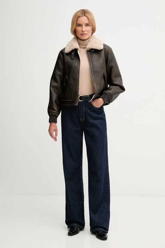 United Colors of Benetton sweter z dodatkiem wełny dziecięcy 102HD203X beżowy AW25