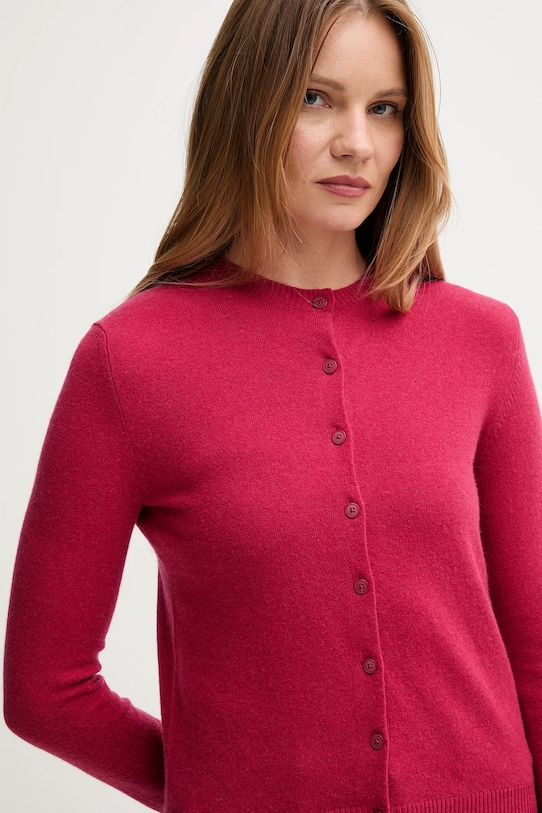 United Colors of Benetton cardigan din amestec de lână roz 102HD502B