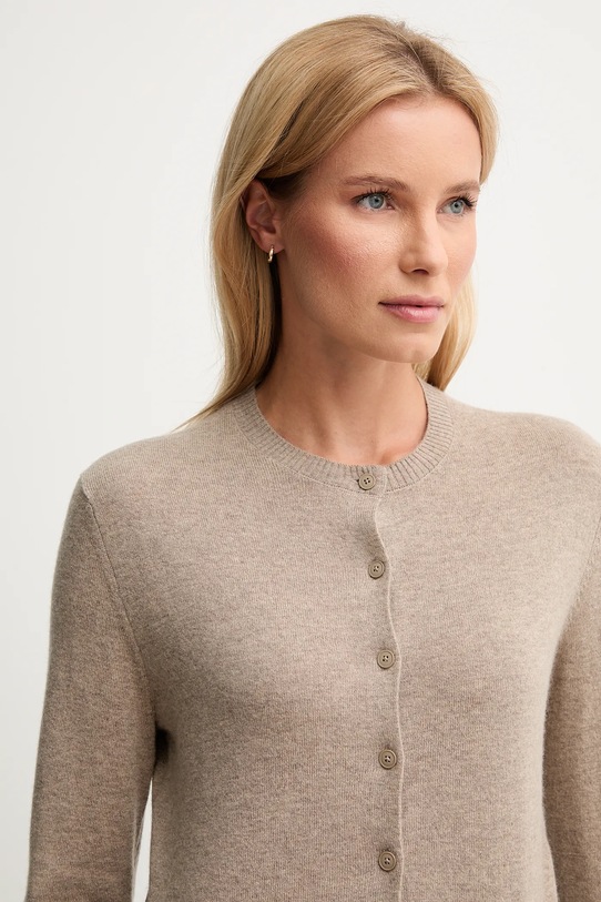 United Colors of Benetton kardigan z dodatkiem wełny beżowy 102HD502B