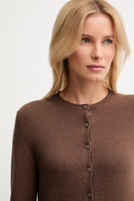 United Colors of Benetton kardigan z dodatkiem wełny brązowy 102HD502B