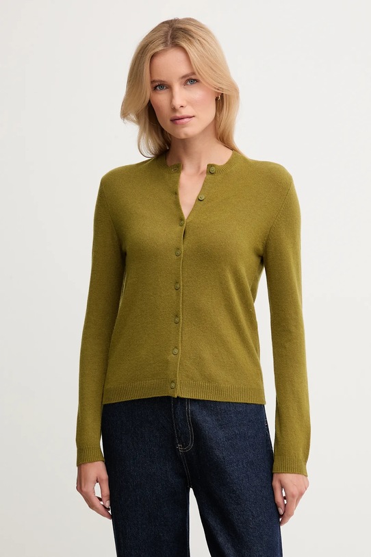 United Colors of Benetton kardigan z dodatkiem wełny cienka zielony 102HD502B