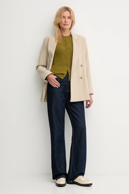 United Colors of Benetton kardigan z dodatkiem wełny 102HD502B zielony AW25