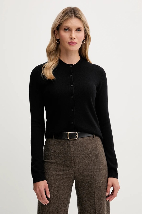 United Colors of Benetton kardigan z dodatkiem wełny cienka czarny 102HD502B