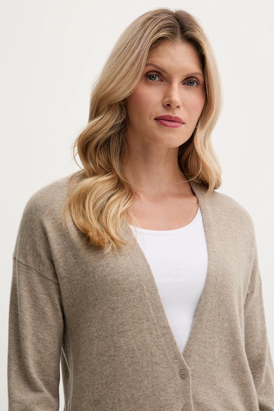 United Colors of Benetton cardigan din amestec de lână bej 102HD6052