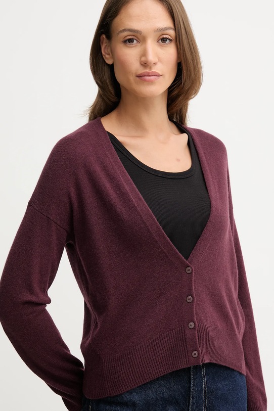 United Colors of Benetton cardigan din amestec de lână burgundia 102HD6052