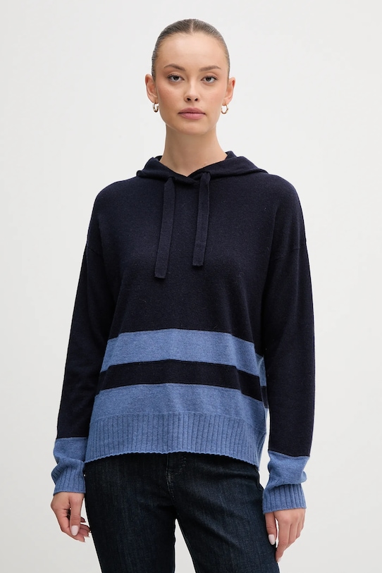 Свитер с добавлением шерсти United Colors of Benetton тонкий тёмно-синий 102HE203V