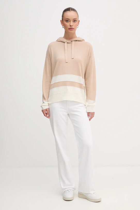 Svetr s příměsí vlny United Colors of Benetton 102HE203V béžová AW25