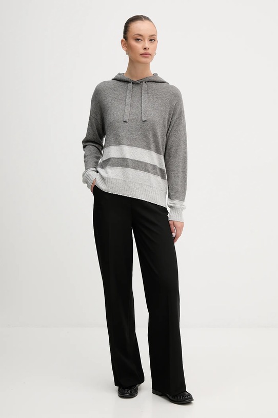 United Colors of Benetton sweter z dodatkiem wełny 102HE203V szary AW25