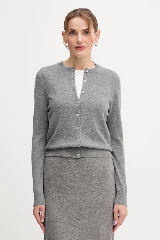 United Colors of Benetton kardigan kaszmirowy okrągły szary 1033D502A