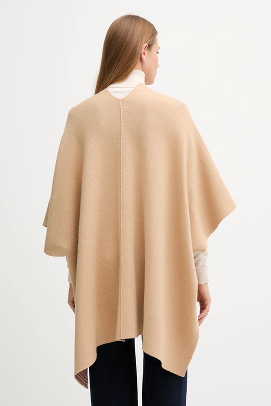 Odzież United Colors of Benetton poncho z dodatkiem wełny dwustronny 112HEU01N beżowy