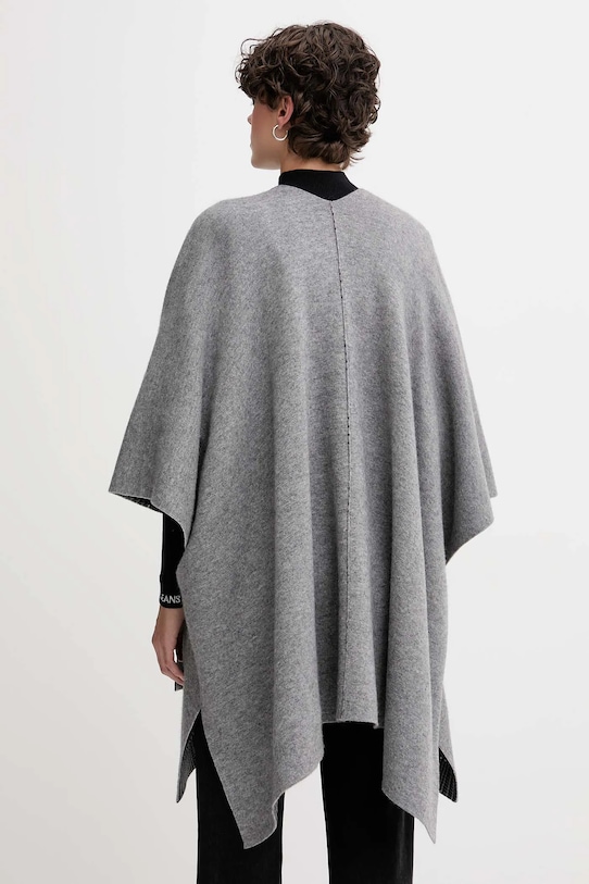 Odzież United Colors of Benetton poncho z dodatkiem wełny dwustronny 112HEU01N szary
