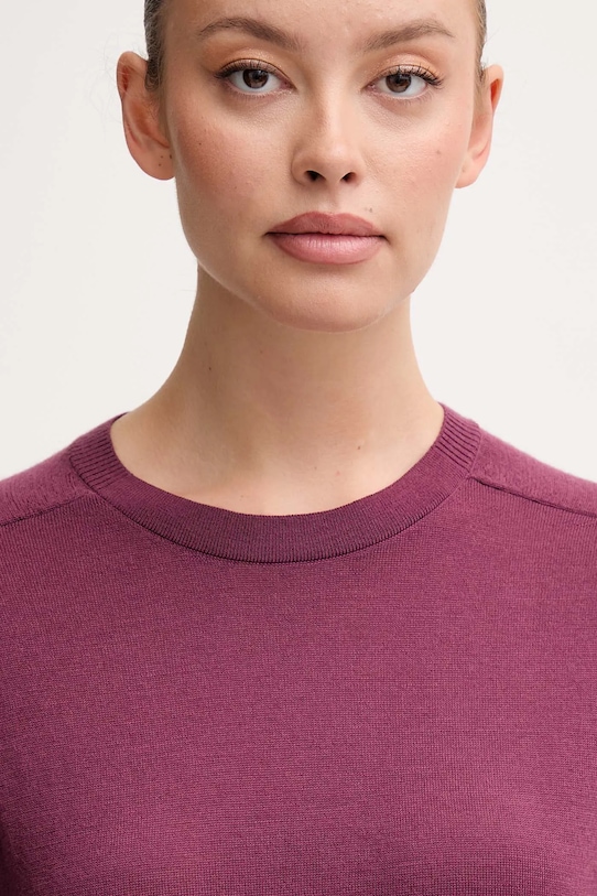 United Colors of Benetton sweter wełniany fioletowy 11AHD10E6