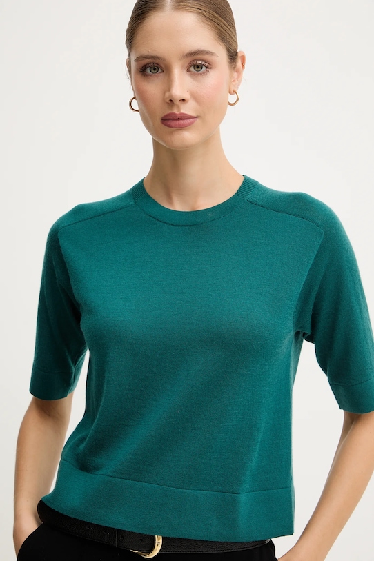 United Colors of Benetton sweter wełniany turkusowy 11AHD10E6