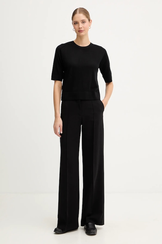 United Colors of Benetton sweter wełniany 11AHD10E6 czarny AW25