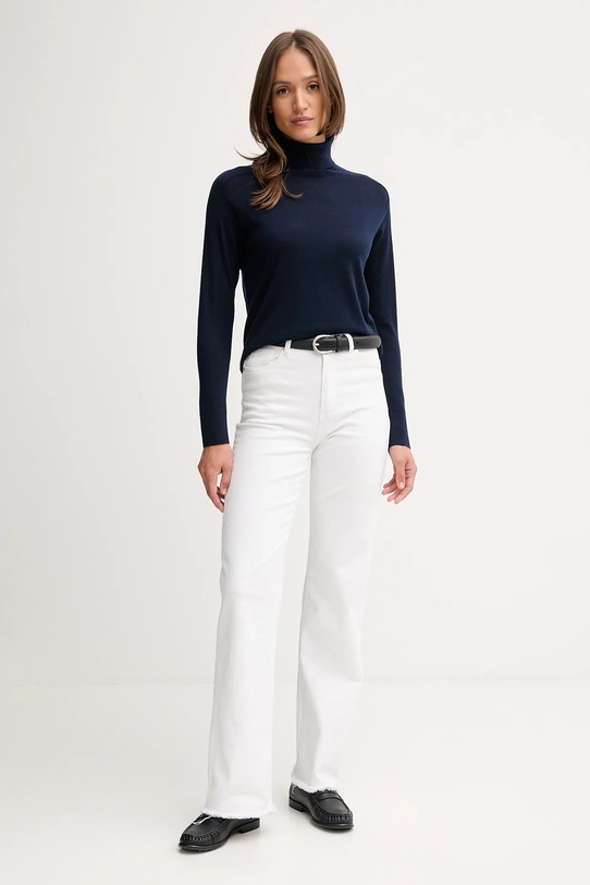 Шерстяной свитер United Colors of Benetton 11AHD203Y тёмно-синий AW25