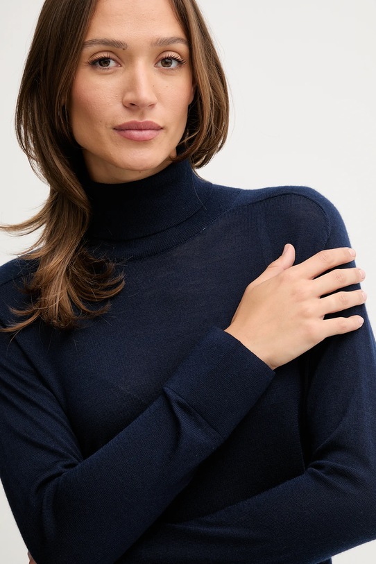 Шерстяной свитер United Colors of Benetton тёмно-синий 11AHD203Y