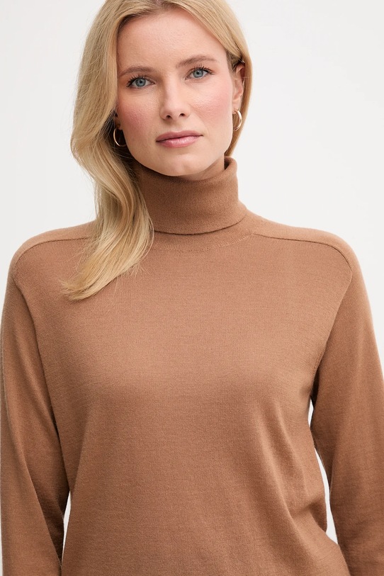 United Colors of Benetton sweter wełniany brązowy 11AHD203Y