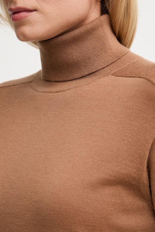 United Colors of Benetton sweter wełniany 11AHD203Y brązowy