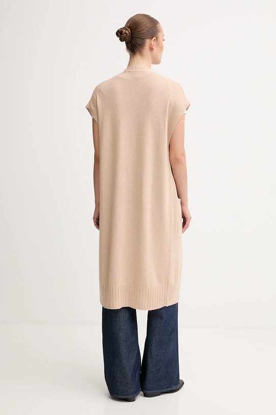 Odzież United Colors of Benetton kardigan z dodatkiem wełny 122HD6051 beżowy