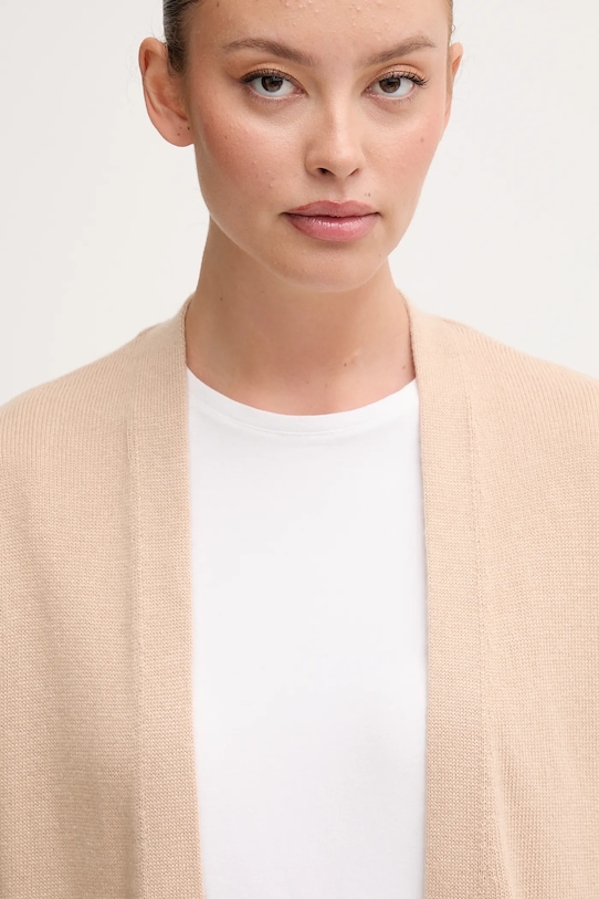 United Colors of Benetton kardigan z dodatkiem wełny beżowy 122HD6051