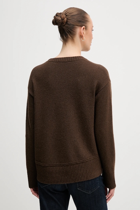 Odzież United Colors of Benetton sweter z dodatkiem wełny 1244D10BC brązowy