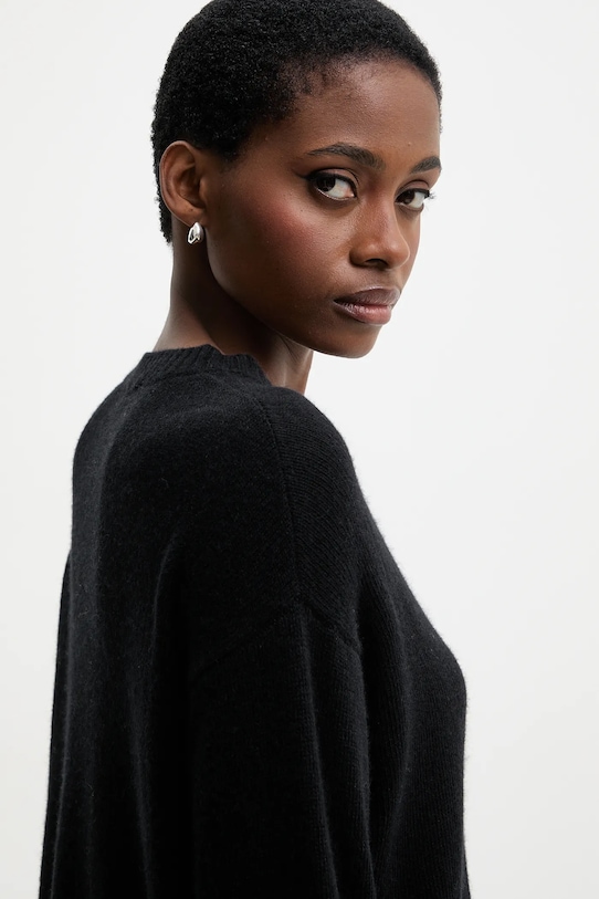 United Colors of Benetton sweter z dodatkiem wełny czarny 1244D10BC