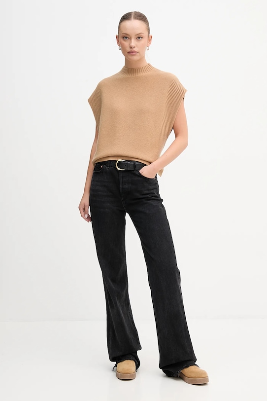 United Colors of Benetton mellény gyapjúkeverék 1244D10EF bézs AW25