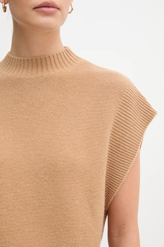 United Colors of Benetton kamizelka z dodatkiem wełny zielony 1244D10EF