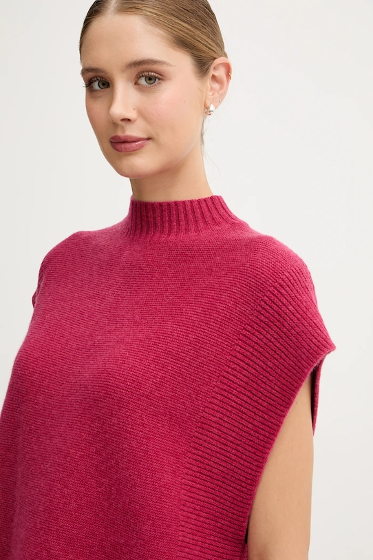 United Colors of Benetton kamizelka z dodatkiem wełny różowy 1244D10EF