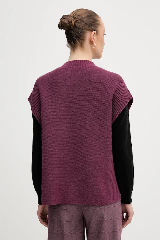 Odzież United Colors of Benetton kamizelka z dodatkiem wełny 1244D10EF fioletowy