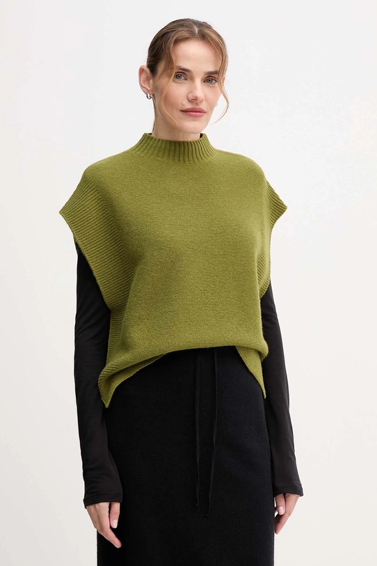 Жилет с добавлением шерсти United Colors of Benetton средней плотности зелёный 1244D10EF