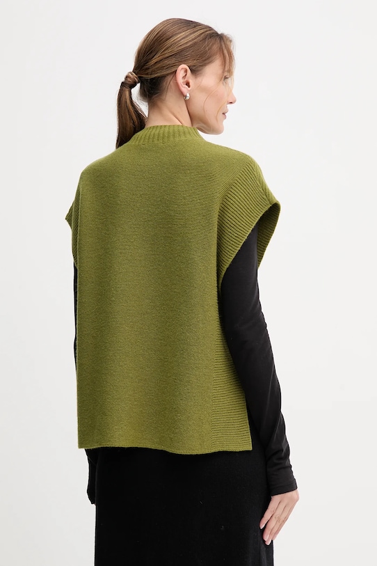 Odzież United Colors of Benetton kamizelka z dodatkiem wełny 1244D10EF zielony
