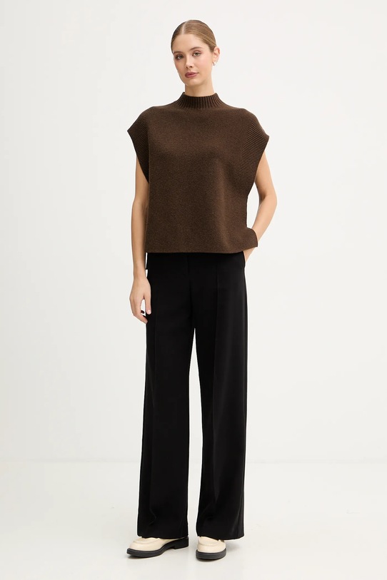 United Colors of Benetton kamizelka z dodatkiem wełny 1244D10EF brązowy AW25