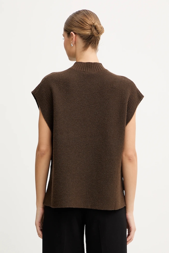 Îmbrăcăminte United Colors of Benetton vestă din amestec de lână 1244D10EF maro