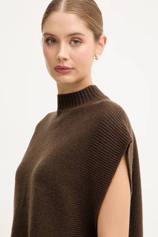 United Colors of Benetton vestă din amestec de lână maro 1244D10EF