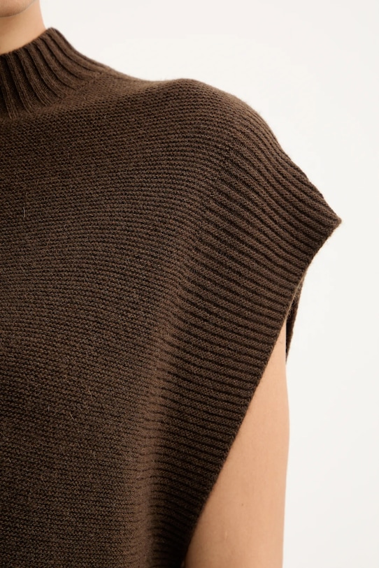 United Colors of Benetton vestă din amestec de lână 1244D10EF maro