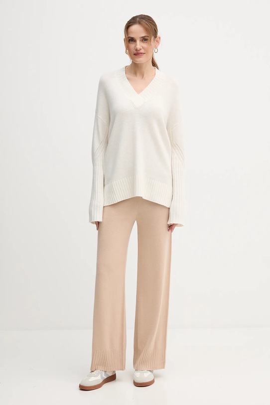 United Colors of Benetton pulover din amestec de lână 1244D403A bej AW25