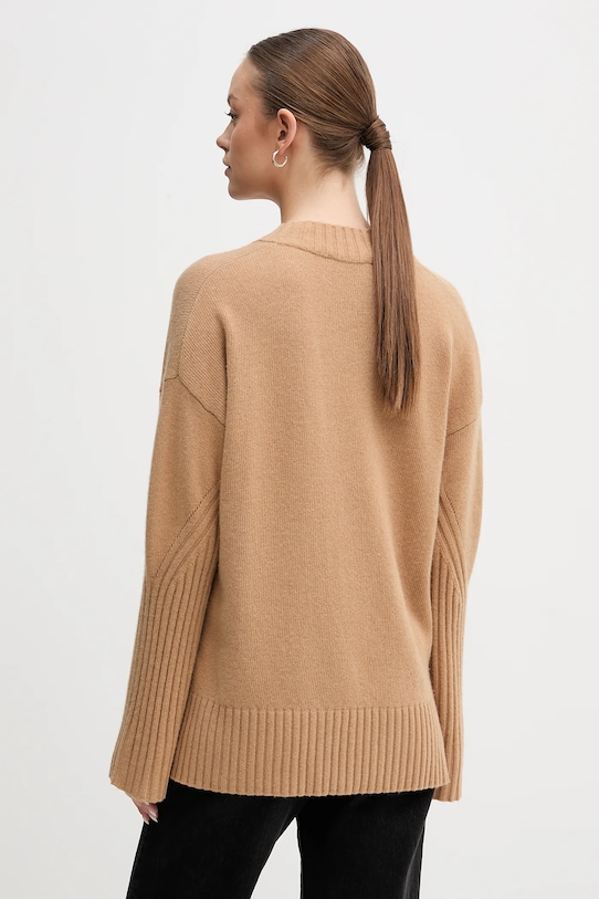 Odzież United Colors of Benetton sweter z dodatkiem wełny 1244D403A zielony