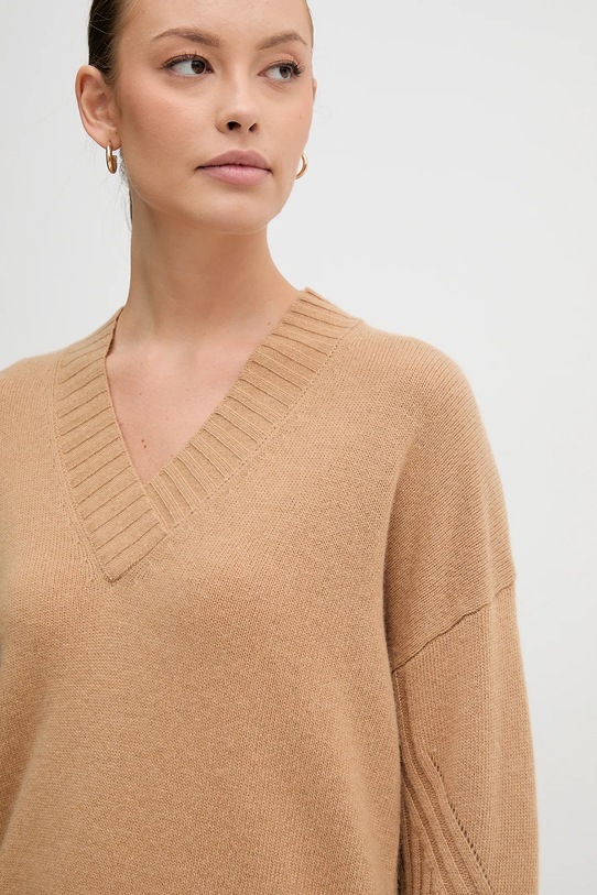 United Colors of Benetton sweter z dodatkiem wełny zielony 1244D403A