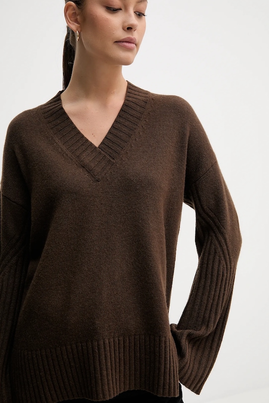 United Colors of Benetton sweter z dodatkiem wełny zielony 1244D403A