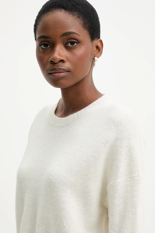 United Colors of Benetton sweter z dodatkiem wełny beżowy 126WD10E4