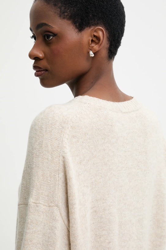 United Colors of Benetton sweter z dodatkiem wełny beżowy 126WD10E4