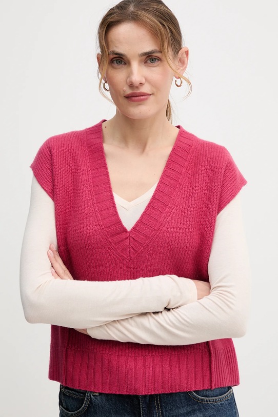 Ρούχα Γιλέκο με προσθήκη μαλλιού United Colors of Benetton 126WD4033 ροζ