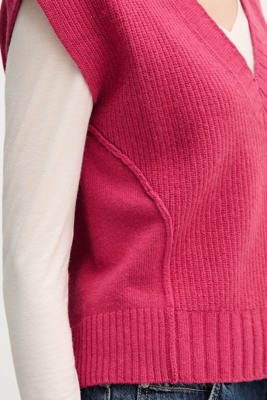 United Colors of Benetton vestă din amestec de lână roz 126WD4033