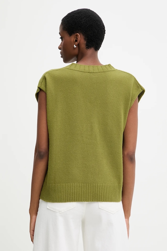 Îmbrăcăminte United Colors of Benetton vestă din amestec de lână 126WD4033 verde