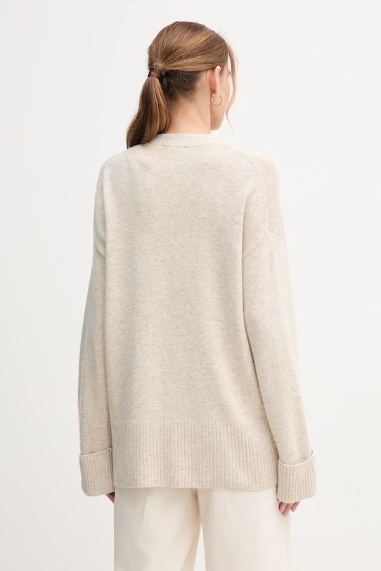 Odzież United Colors of Benetton kardigan z dodatkiem wełny 126WD604Z beżowy