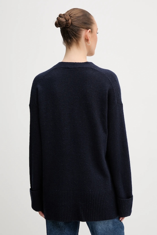 Odzież United Colors of Benetton kardigan z dodatkiem wełny 126WD604Z granatowy