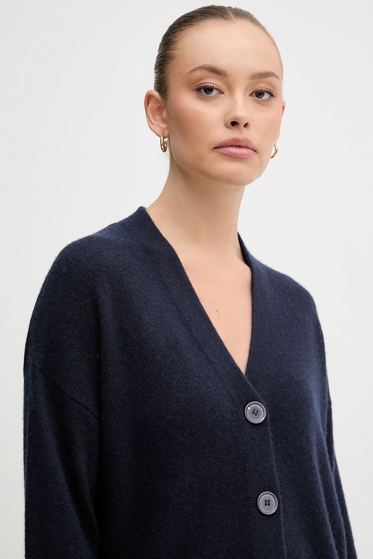 United Colors of Benetton kardigan z dodatkiem wełny granatowy 126WD604Z